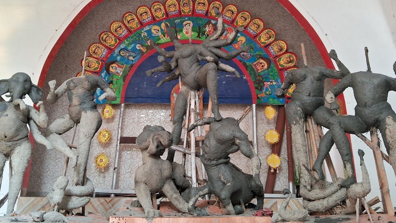 durga idol making 2023 part 2 | durga thakur banano | durga puja 2023 | durga puja preparation vlog