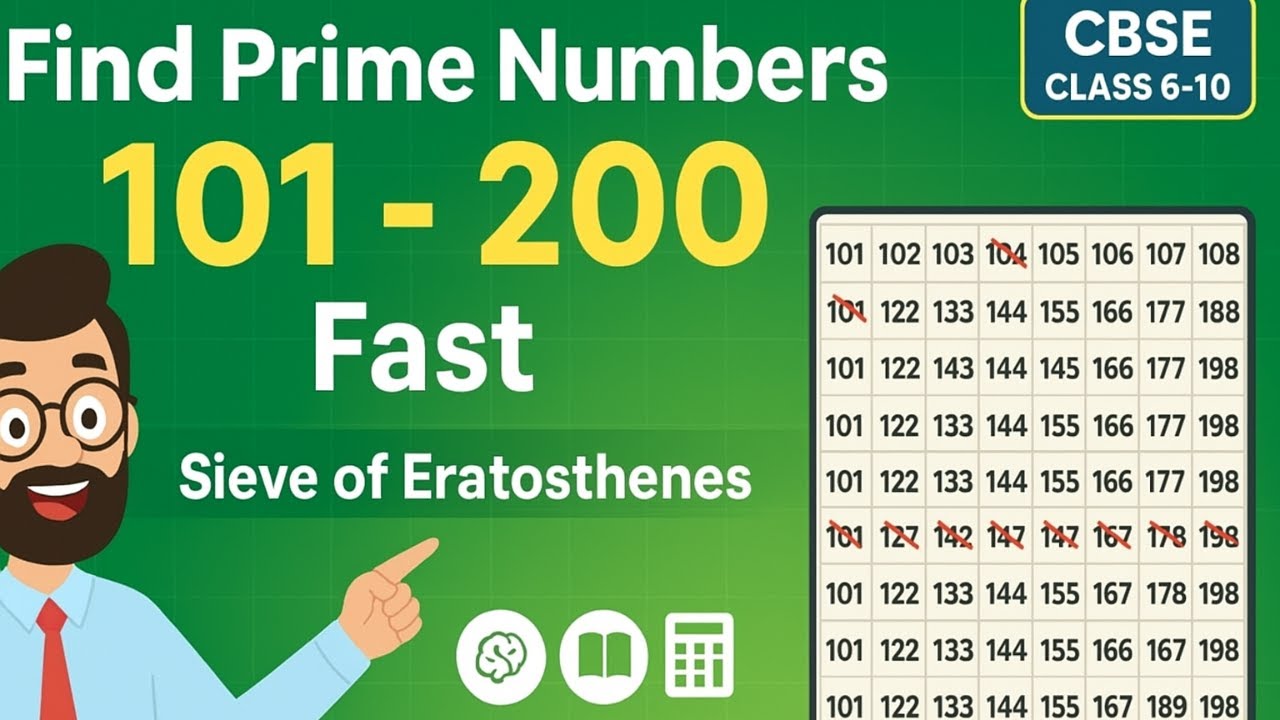 Объяснение решета Эратосфена | Простые числа 101–200 | ЛЕГКИЙ МЕТОД