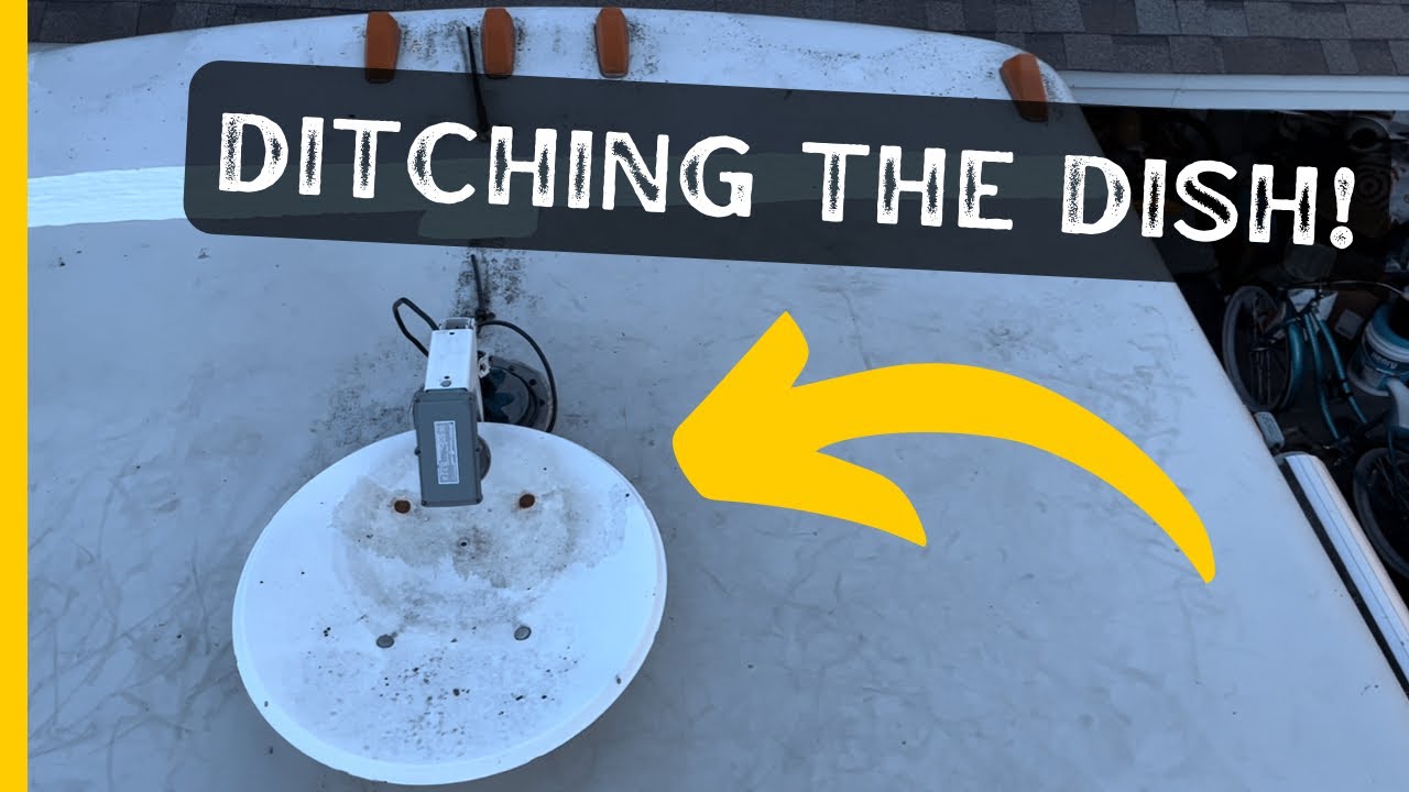 Removing a 27 Year Old Satellite Dish From a Vintage  RV