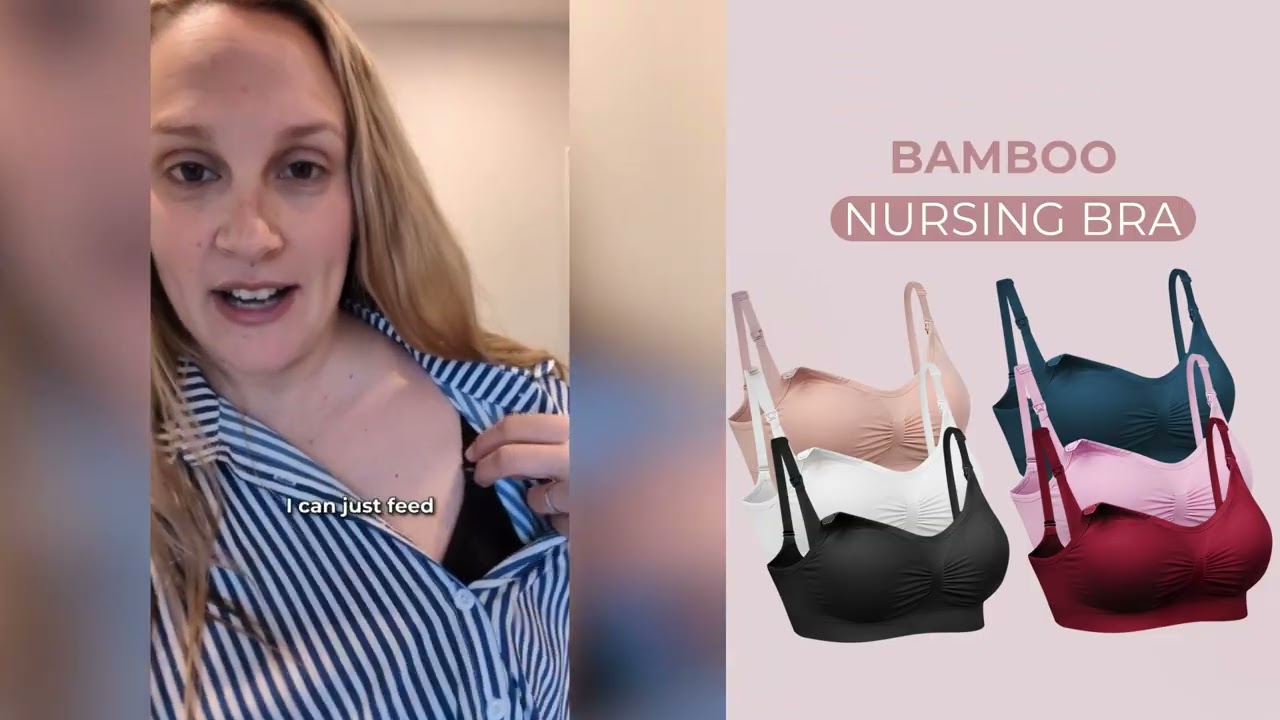 💚 From Pregnancy to Nursing: Wire-Free Bamboo Bra Comfort! 🌸