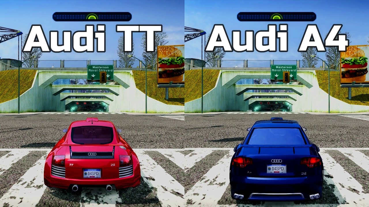NFS Most Wanted: Audi TT vs Audi A4 - Drag Race
