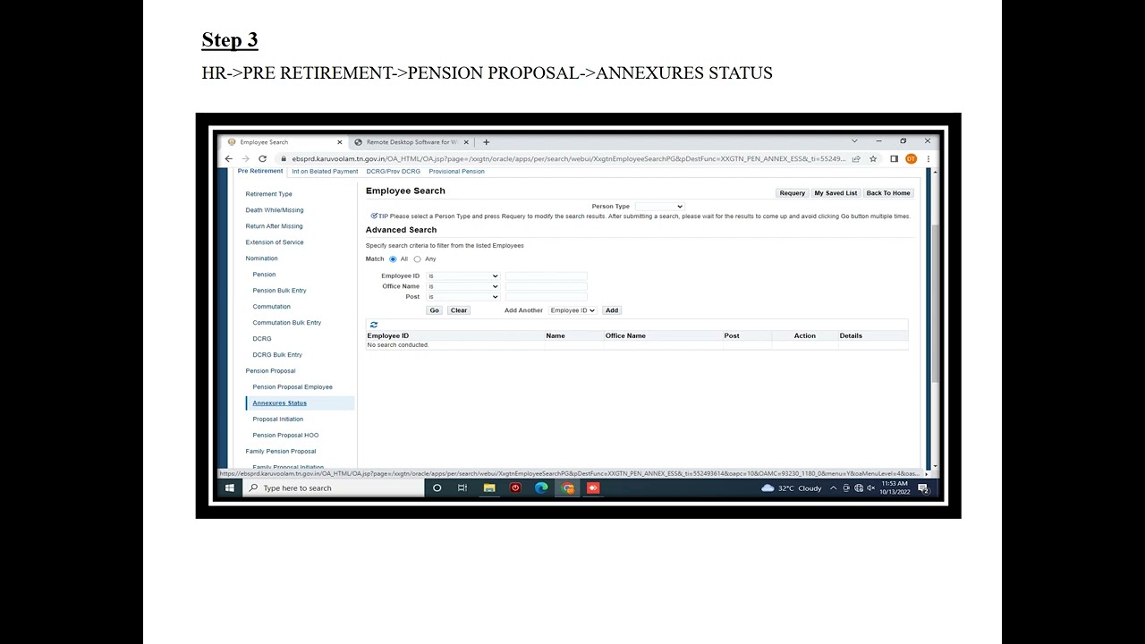IFHRMS pension proposal in tamil