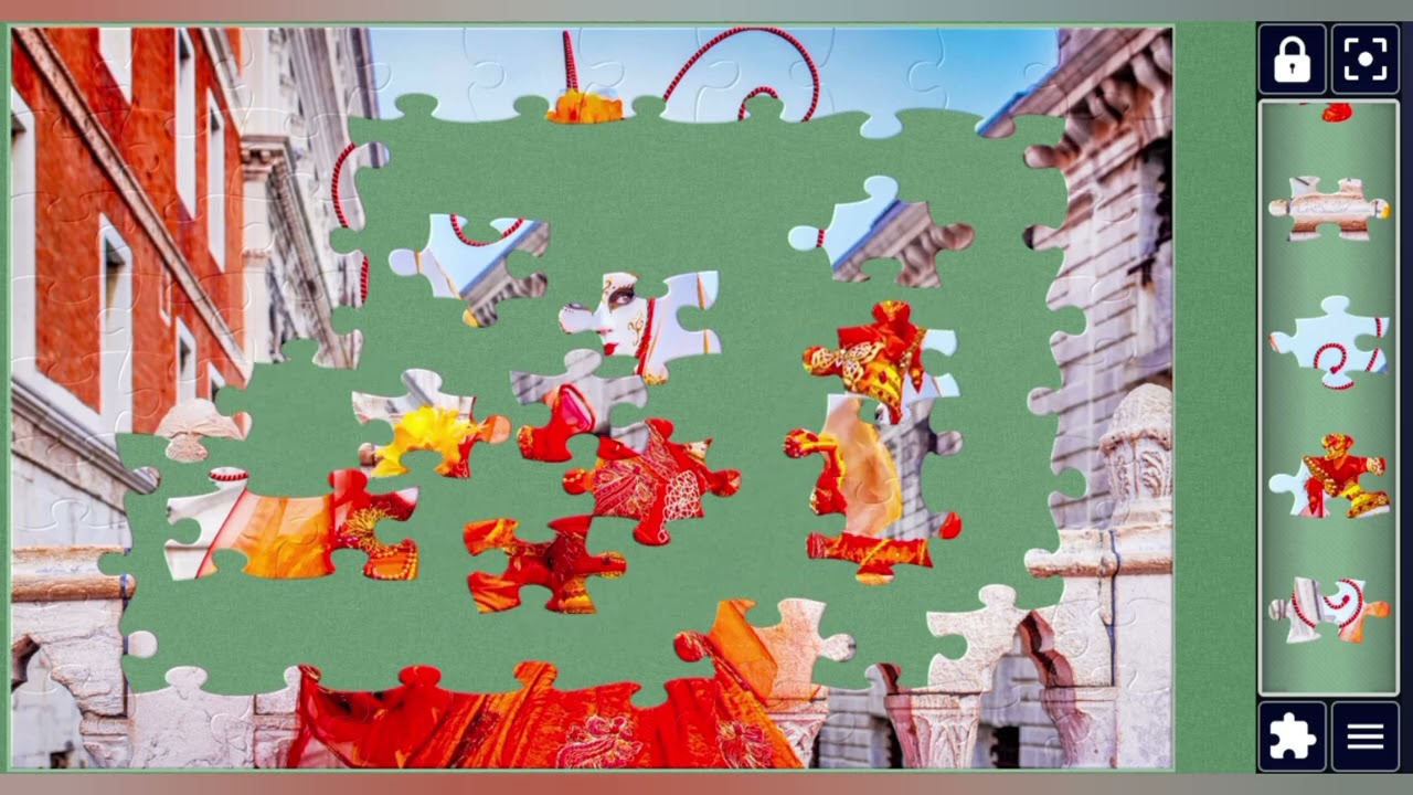 Fiery Masked Elegance in Venice 🎭❤️‍🔥🧩 beautiful jigsaw puzzle 🧩//@jigsawpuzzle45 