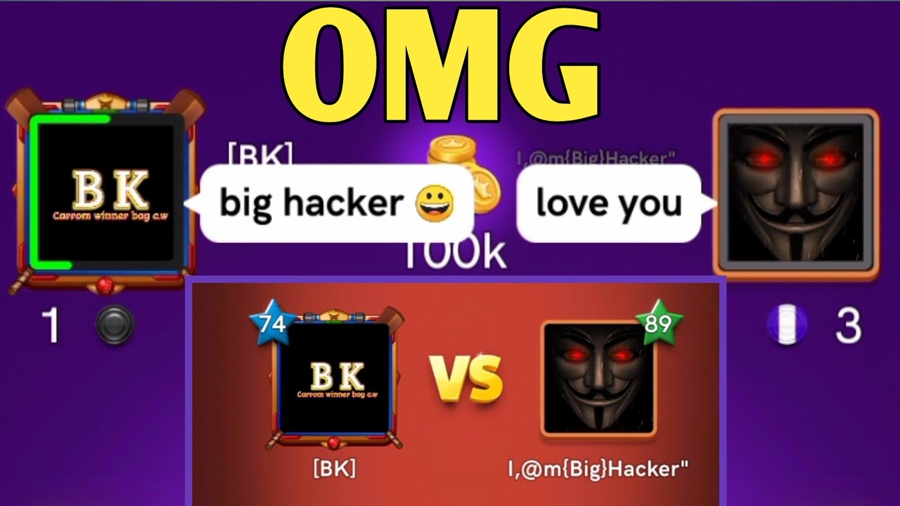 💥 BK V/s Big Hacker Master Mind Gameplay Carrom Pool 💥