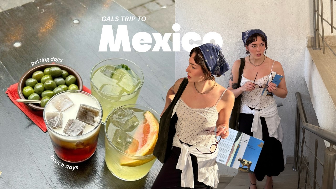 Gals trip to Mexico: reading on the beach, eating out and petting dogs