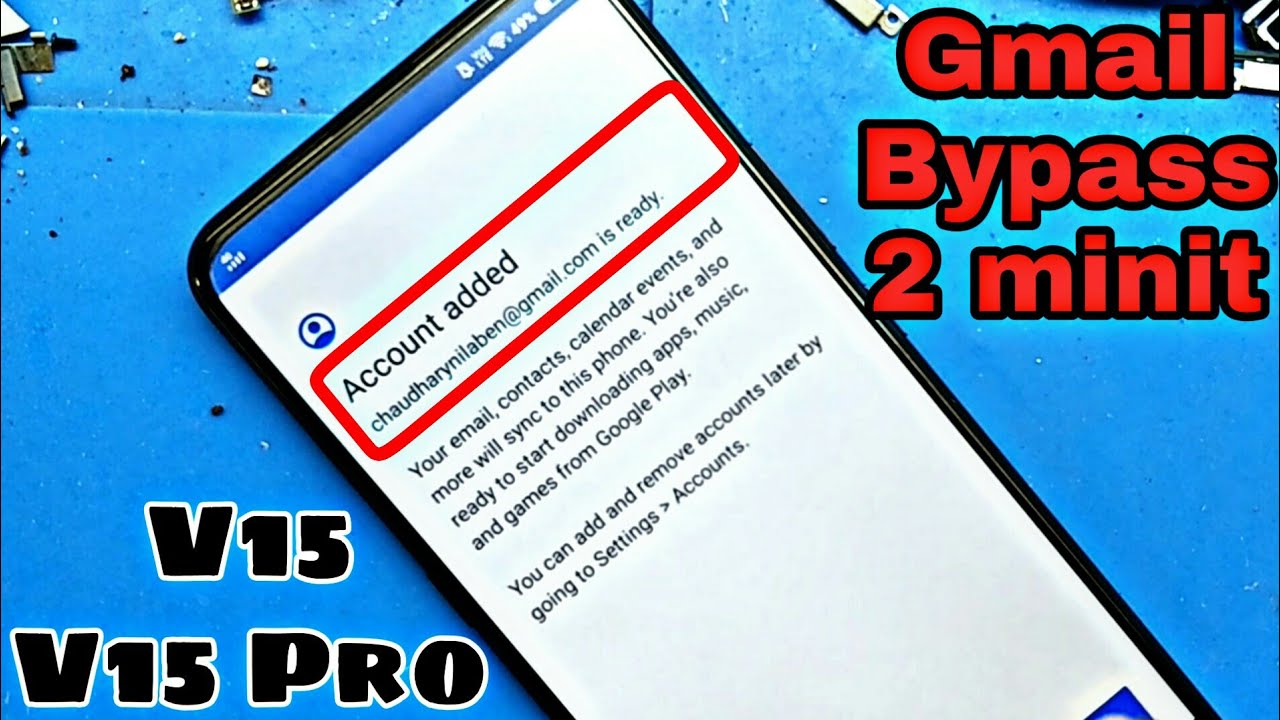Vivo V15 And V15 Pro Gmail Bypass remove without pc