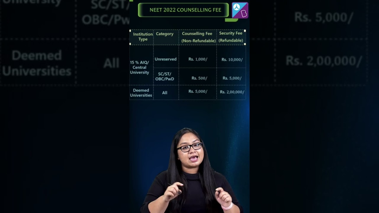 NEET 2022 Exam - NEET 2022 Counselling Fee Details #shorts