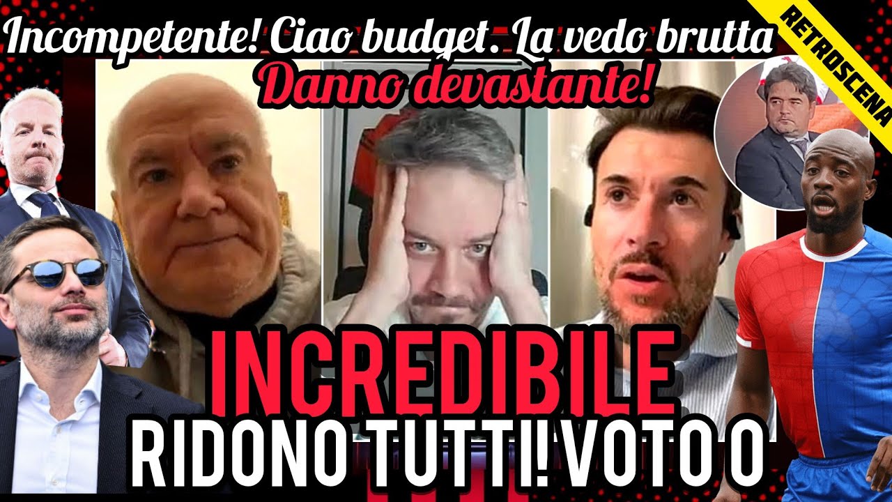 😱INCREDIBILE🚨INCOMPETENTE🤐RIDONO TUTTI😈DANNO D'IMMAGINE DEVASTANTE😡VOTO 0📣LA VEDO BRUTTA🤚CIAO BUDGET