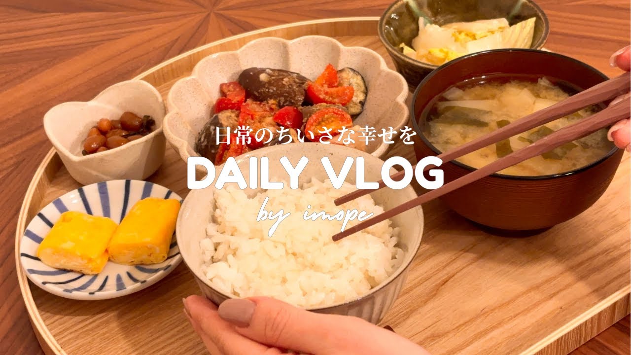 【vlog】一日の終わりに作る夕食🏠｜手作りトマトだれ🍅｜平日の食事・レシピ・簡単・作り置き・料理を楽しむ・節約