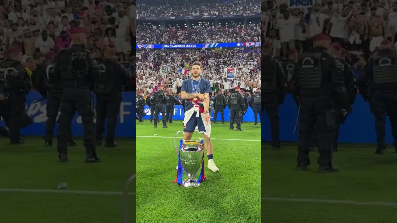 Enrique is loving Kvaratskhelia's trademark 'KK' celebration after PSG's Champions League triumph 🏆😂