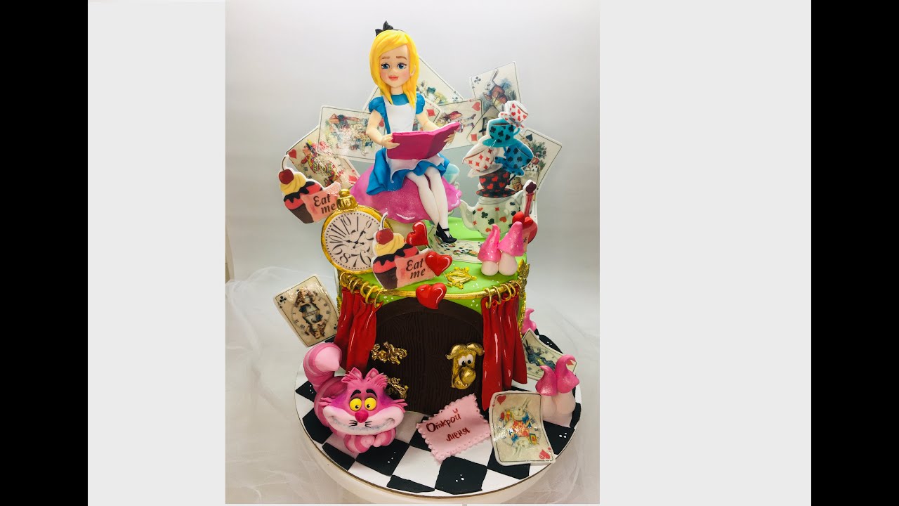 Как сделать торт в стиле Алиса в стране чудес_How to make Alice style cake in wonderland