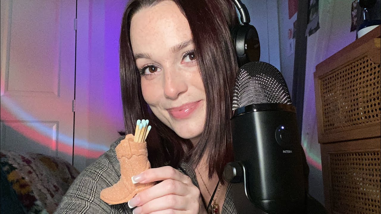 ASMR tapping, match striking & talking