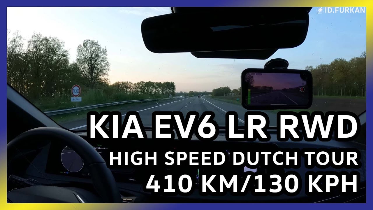 Kia EV6 - High Speed Dutch Tour [410 km/130 kph] + Battery Capacity Check