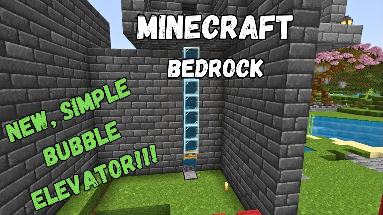 Minecraft: Simple Bubble Column Water Elevator! Compact! Bedrock Xbox Ps4 PE