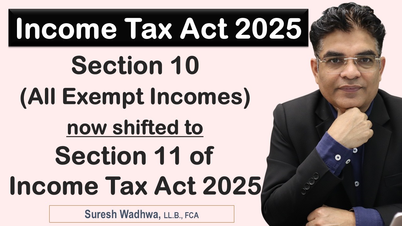 Section-10 of Income Tax Act, 1961 Vs. Section-11 of the Income Tax Act, 2025 with Schedules