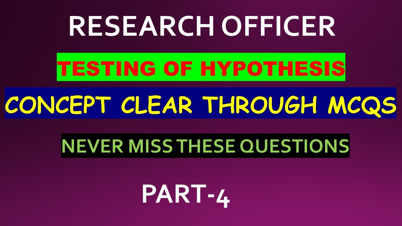 RESEACH OFFICER | TESTING OF HYPOTHESIS | LEVEL 2 QUESTIONS | STATISTICS | KERALA PSC