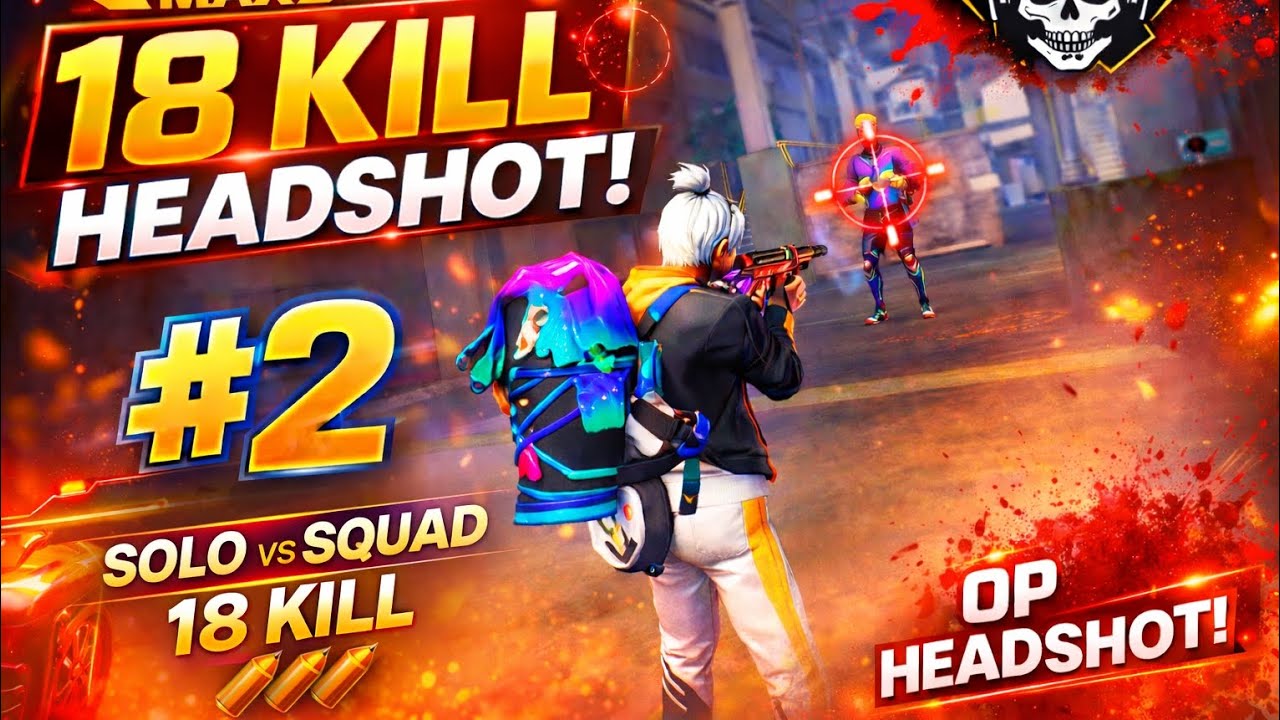 18 headshot solo vs squad op headshot#freefiremax #video #fullgame 