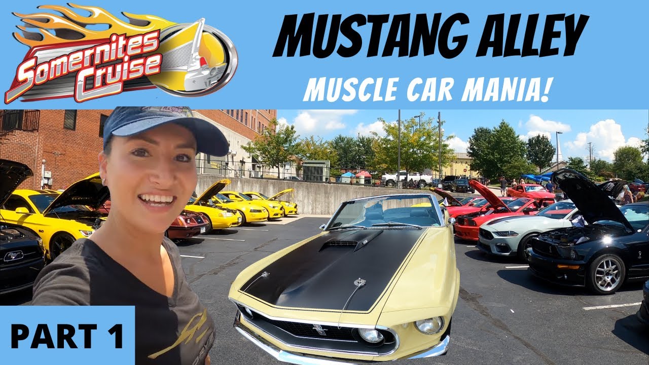 MUSTANG ALLEY FORD CAR SHOW SOMERNITES CRUISE MUSCLE CARS  EVENT SOMERSET KENTUCKY SO MANY MUSTANGS!