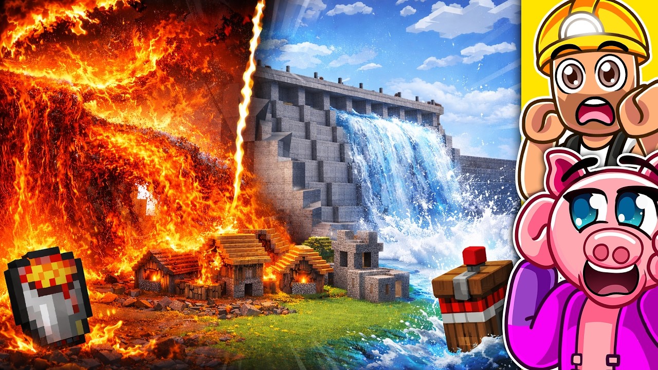 ŠÍLENÝ LÁVA vs PŘEHRADA Minecraft EXPERIMENT!