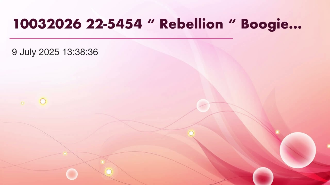 10032026 22-5454 “ Rebellion “ Boogie Woogie by Grand Piano Bösendorfer & Shill Out Piano Yamaha