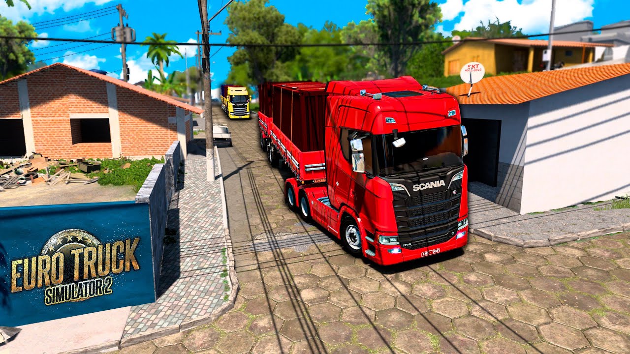 O COMBOIO DE BITREM FICOU PRESO NAS RUAS APERTADAS DA CIDADE! - EURO TRUCK SIMULATOR 2