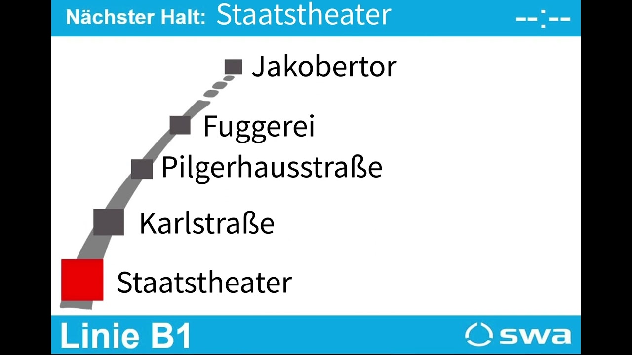 Ansage Bis Jakobertor Linie B1 SWA Augsburg