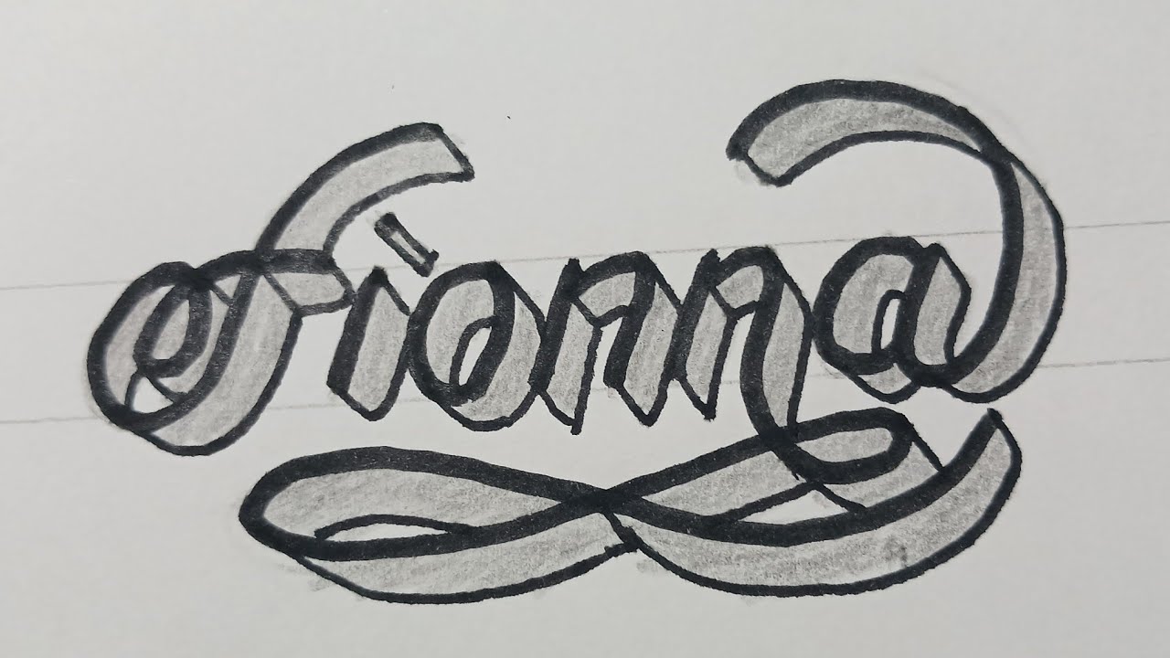 3d Drawing Calligraphy Name For Beginners / How To Draw Art On Paper Step By Step 46
