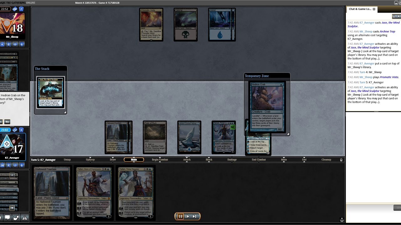Modern   UW Control vs UB Mill game1