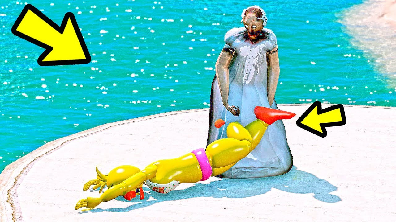 ANIMATRONICS GRANNY JOGOU TOY CHICA NO LAGO PROFUNDO? | GTA V Five Nights at Freddy's