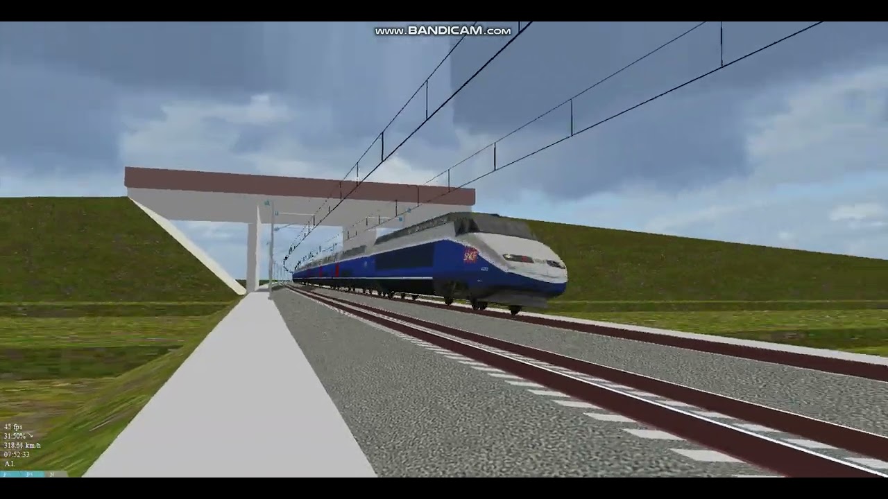 Openbve TGV Reseau Duplex is speeding through with sound effects