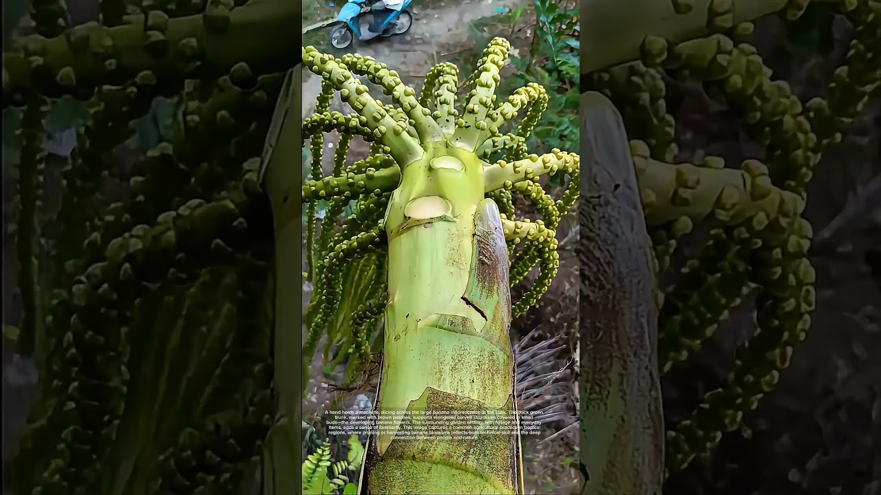 Blade Meets Nature – Pruning the Banana Tree!