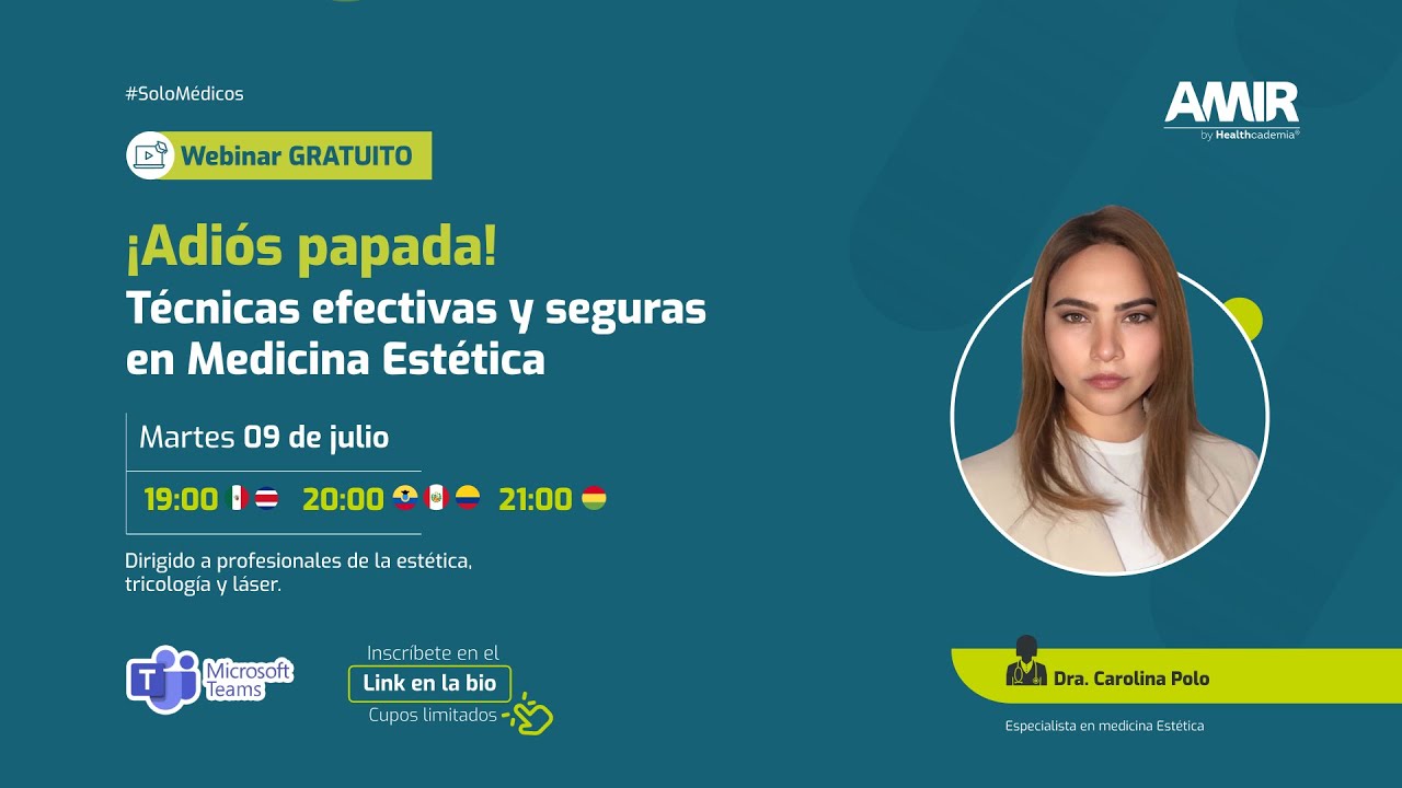 Webinar con práctica en vivo – ¡Adiós papada! Técnicas efectivas y seguras en Medicina Estética