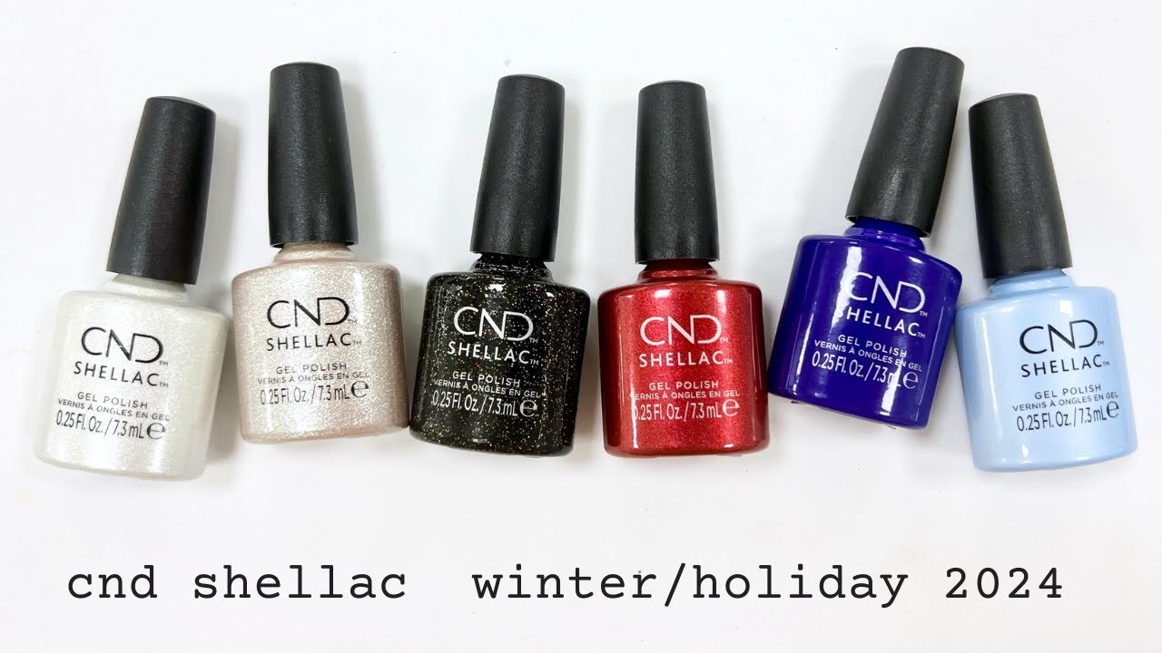 Swatching CND Shellac Queen-Tessential Winter/Holiday 2024