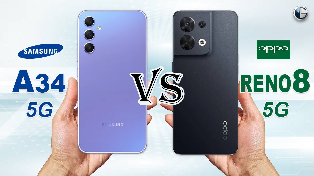 SAMSUNG A34 5G vs OPPO RENO8 5G || Full Specs Comparison
