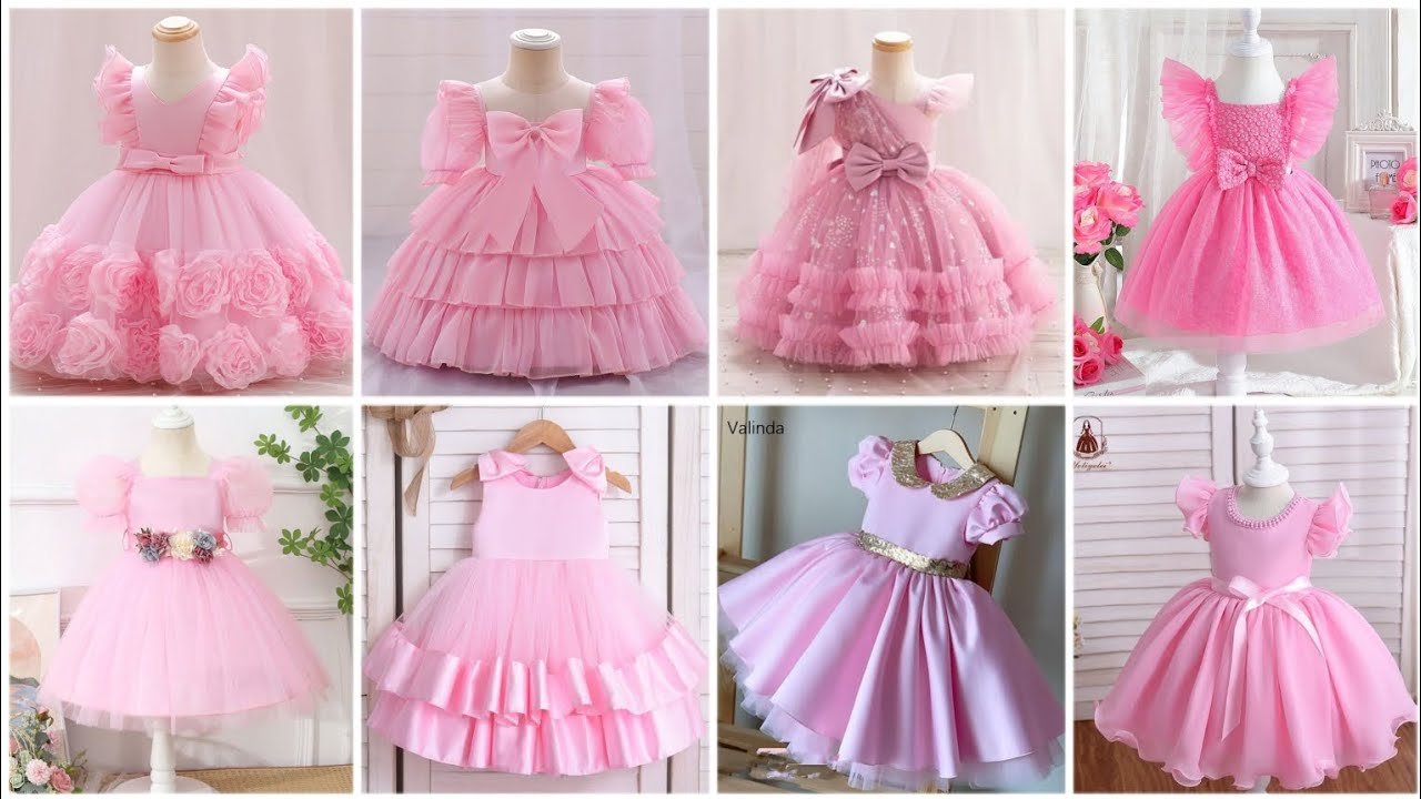 Trendy Baby Girl Frock Gown Designs/Net Frock design and Gown design for Baby Girl/Pink frock design