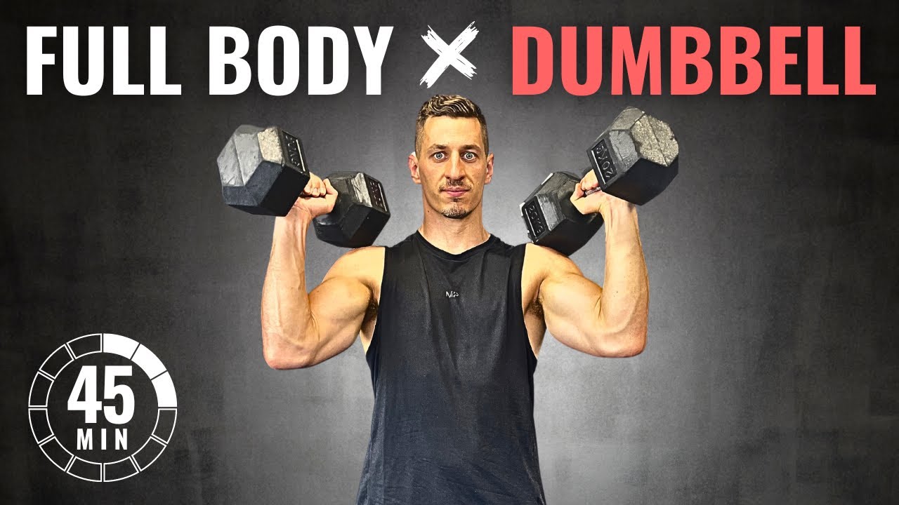 45 MINUTE FULL BODY DUMBBELL WORKOUT | Follow Along