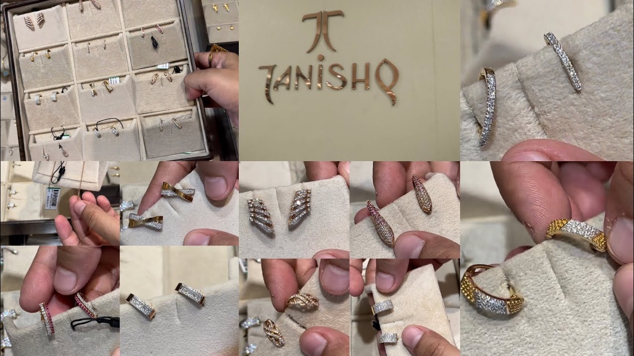 Wow Collection Tanishq Diamond Hoop Earrings and Suidhaga earrings with Weight and Price