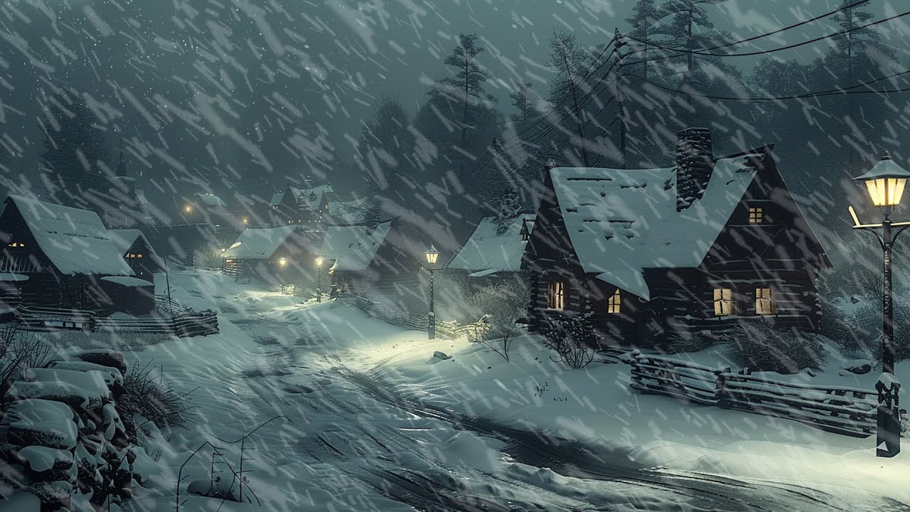 Cold Wind Howling & Heavy Snow | Winter Snow Storm | Relaxing Night Blizzard Sounds for Relaxing