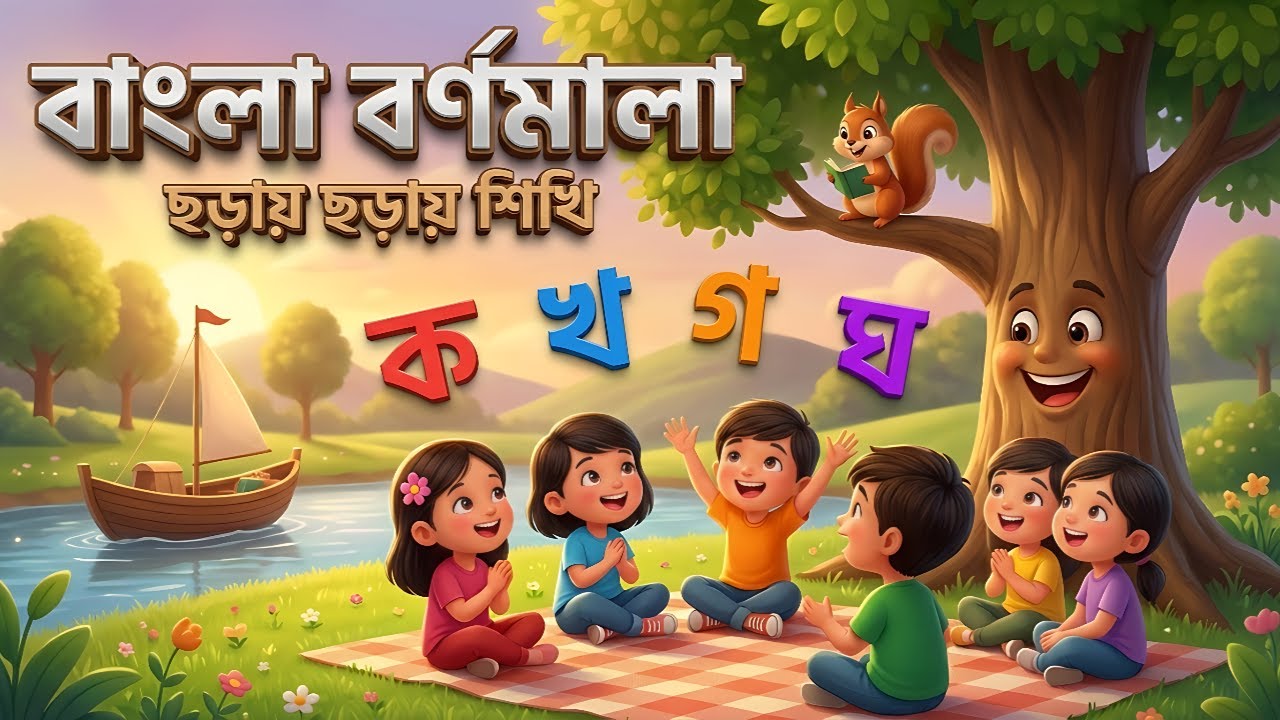 বাংলা বর্ণমালা ছড়া | ক-থেকে ঁ পর্যন্ত শিশুদের বর্ণ শেখার ছড়া | Bangla Alphabet Rhymes for Kids
