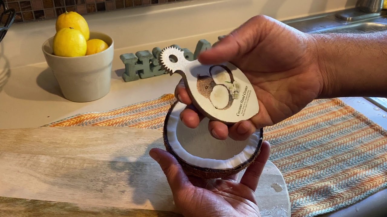 Handheld Coconut Grater Demonstration