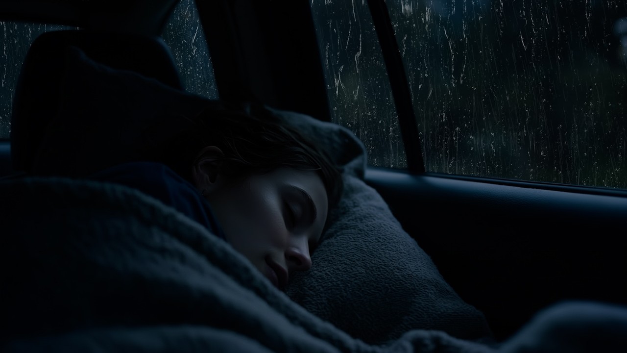 Deep Sleep Storm Sounds ⛈️ | Heavy Rain and Thunder on Car to Quiet the Mind