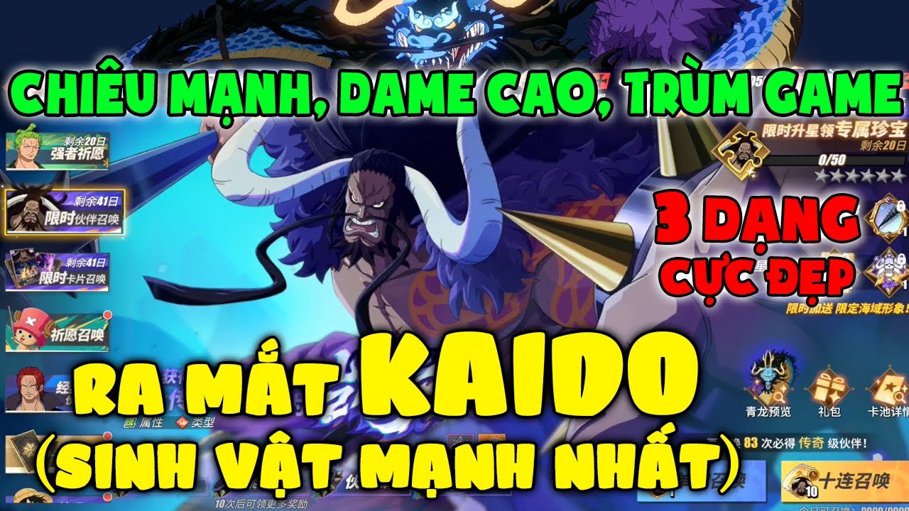 Review Chi Tiết PVE và PVP Tứ Hoàng KAIDO Nhân Vật Mạnh Nhất Game - One Piece Fighting Path