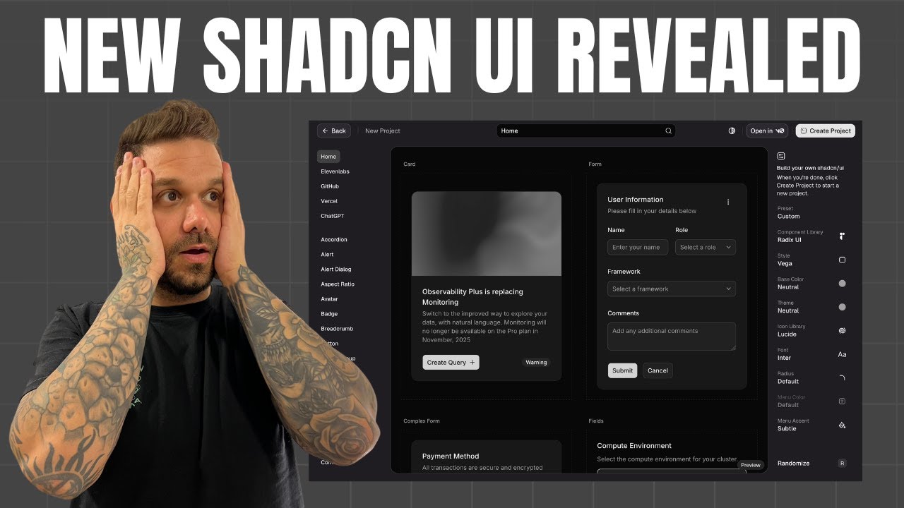 Представлен новый пользовательский интерфейс Shadcn! (Эксклюзивный первый взгляд 👀)
