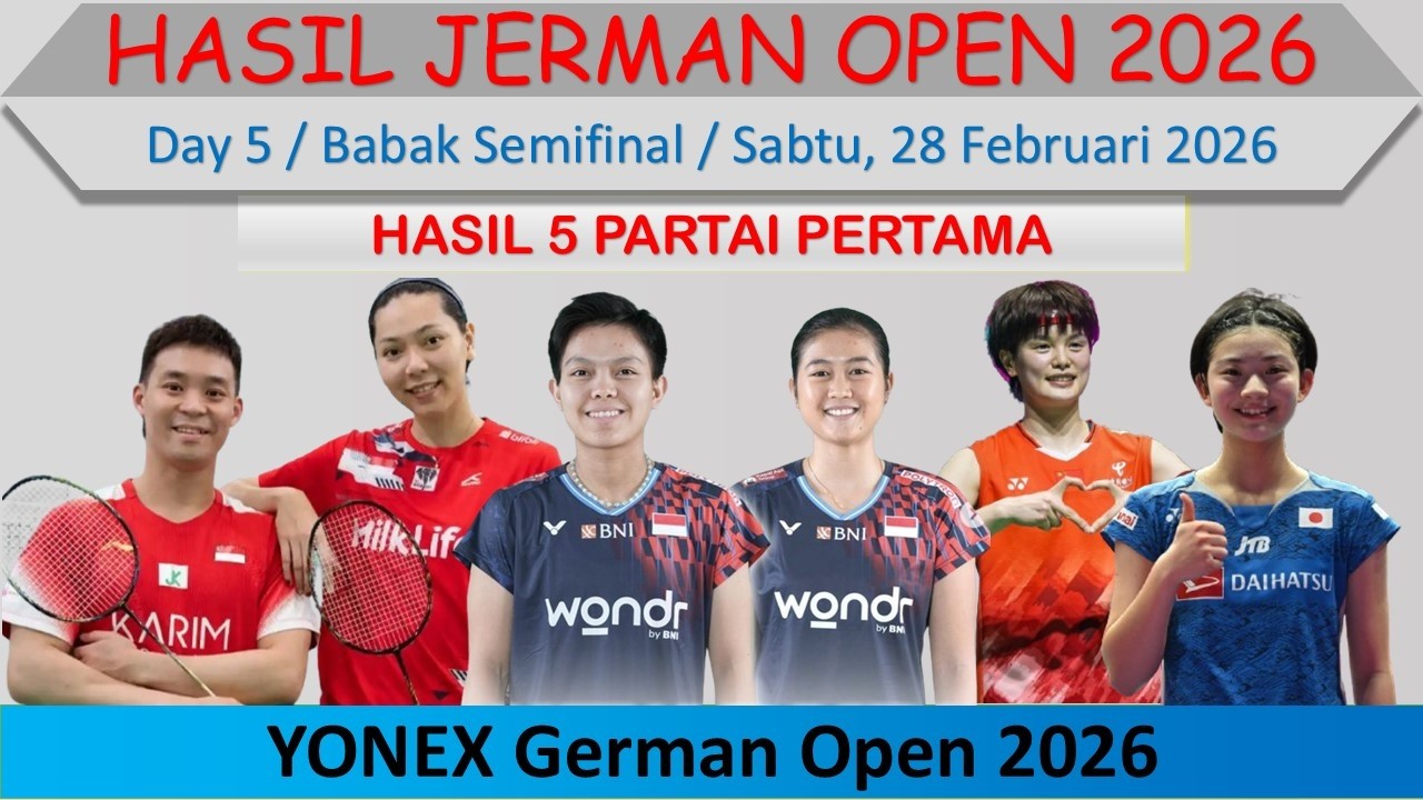 Hasil Jerman Open 2026 Hari Ini │ Day 5 / Babak Semifinal │ 0 Wakil Indonesia Lolos Babak Final │