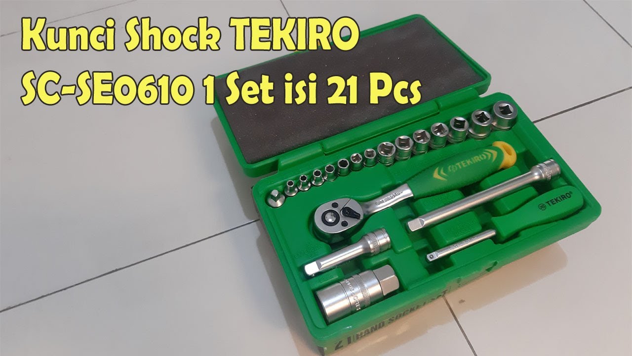 Review Kunci Socket Shock TEKIRO 21 Pcs Original (Ratchet Handle, Extention Bar & Spark Plug Socket)