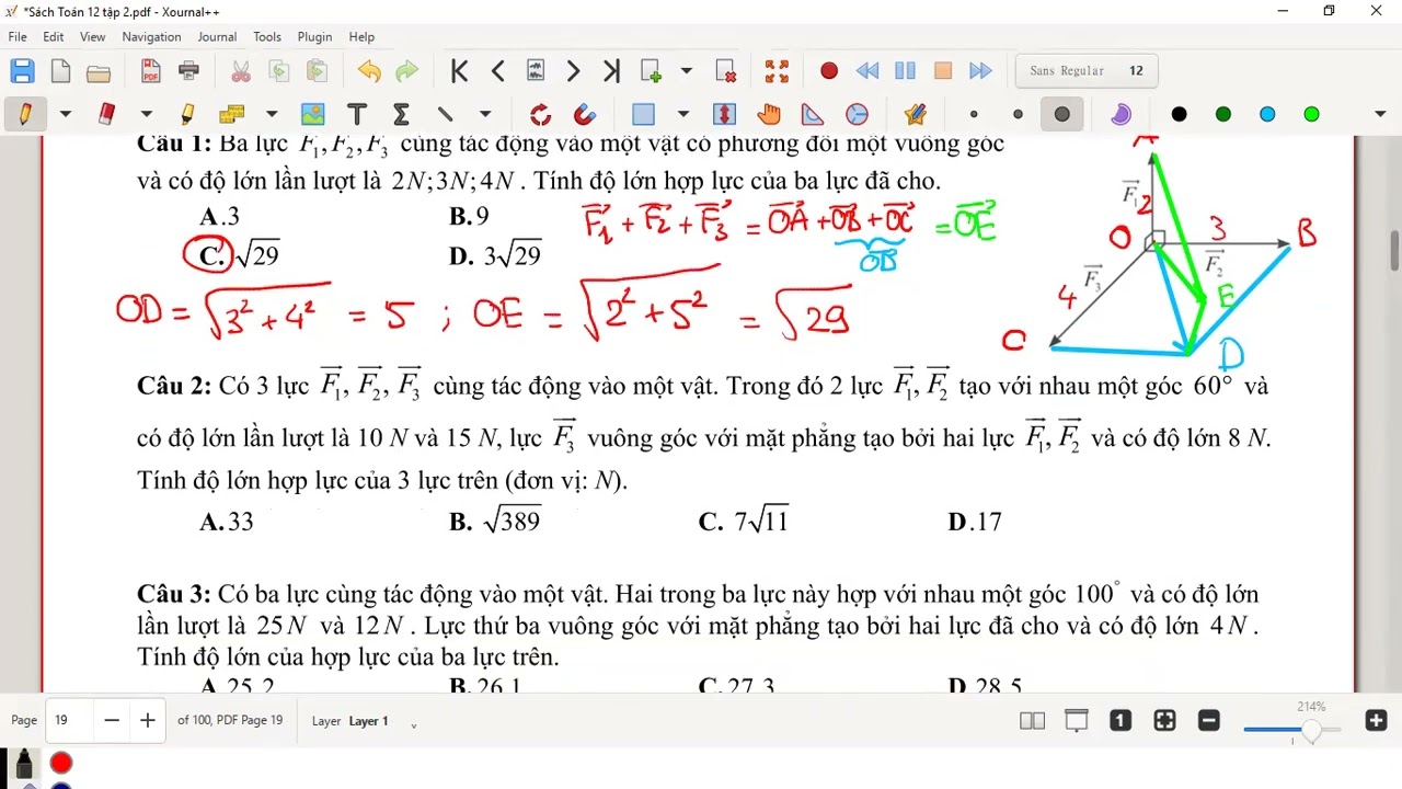 Bài toán tổng hợp lực - Vectơ đồng phẳng
