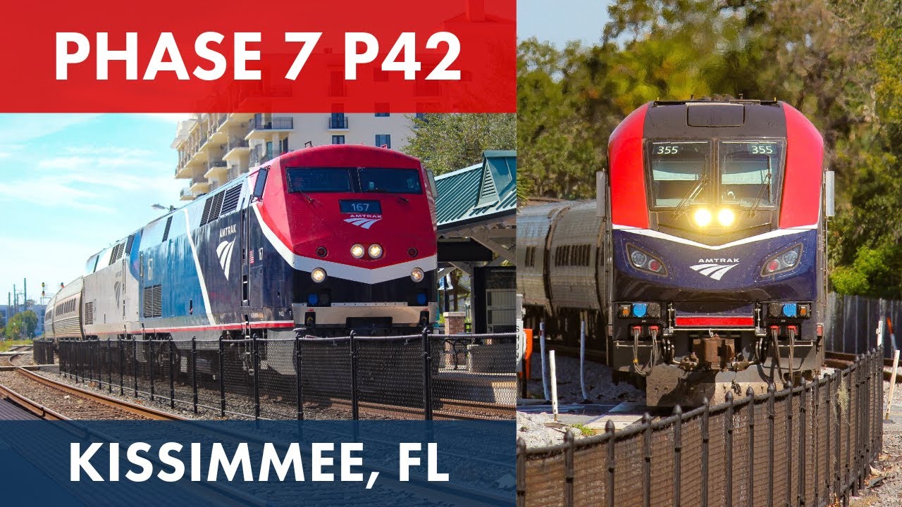 Amtrak Trains at Kissimmee Station ft. Phase 7 P42 on P098