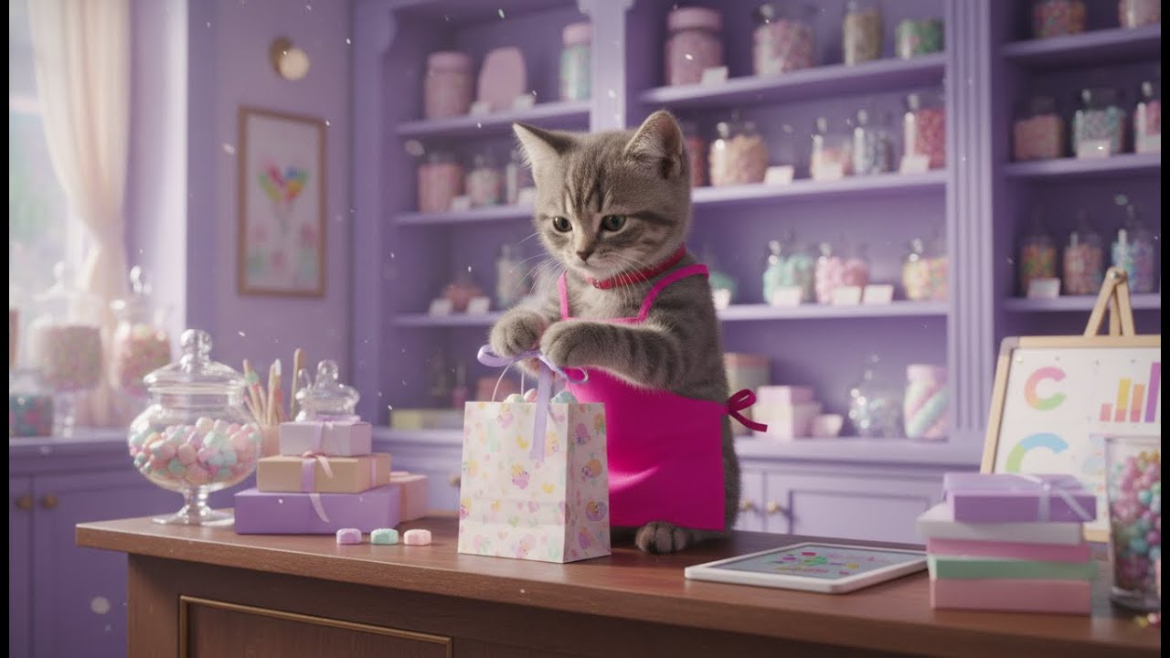 【おしごとAI猫たま】カラフルかわいい キャンディショップ🍭
