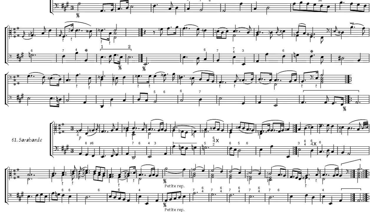 Marin Marais Premiere Livre de Pieces de Viole: Pieces 56-65