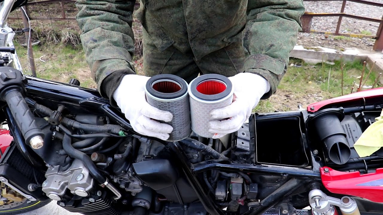 Замена воздушного фильтра на Honda CB 400 Super Four Vtec